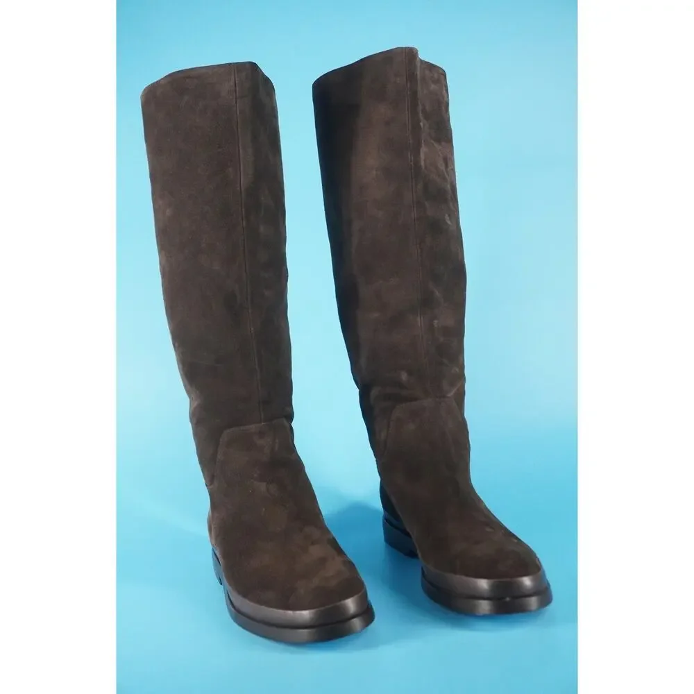 Vince Carleigh Clove Brown Suede Knee Boots Size 10 Tall Women's New Riding